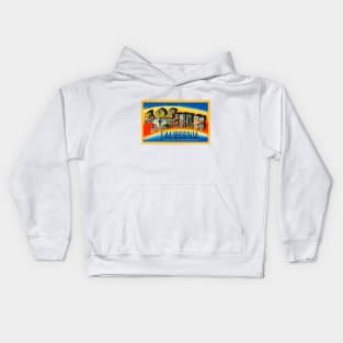 Greetings from Los Angeles, California - Vintage Large Letter Postcard Kids Hoodie